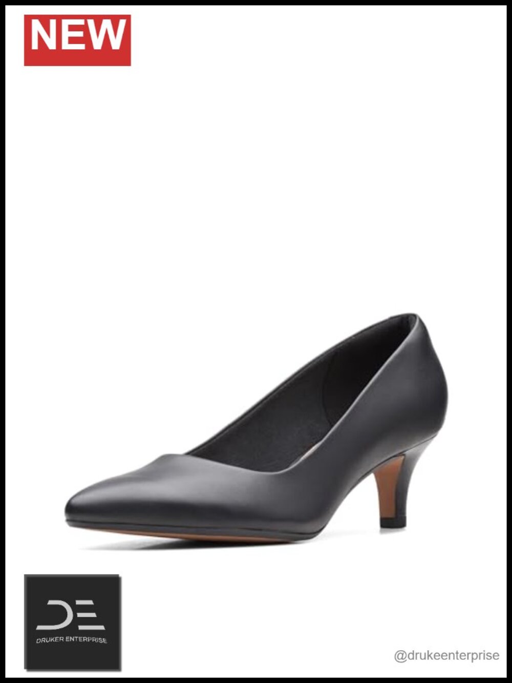 Women's Leather Pointed Toe Kitten Heel Pumps - Cushioned Insole